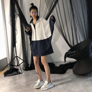 2018 mùa thu và mùa đông mới của Hàn Quốc phiên bản của đơn giản Hồng Kông hương vị BF gió 垮 vai quá khổ bat tay áo lông cừu áo len áo khoác nữ