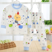 Bộ đồ lót trẻ em cotton cài vai bé trai mùa xuân và mùa thu dài tay áo mùa thu 5 dịch vụ tại nhà 1-2-3