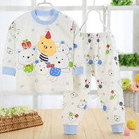 Bộ đồ lót trẻ em cotton cài vai bé trai mùa xuân và mùa thu dài tay áo mùa thu 5 dịch vụ tại nhà 1-2-3 đồ lót cho bé gái