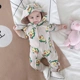 Quần yếm cho bé mùa xuân và mùa thu của phụ nữ mỏng hajama dài tay mặc quần áo cotton nam quần áo trẻ em - Áo liền quần