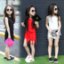 2018 mùa hè mới của Hàn Quốc trẻ em cá tính giản dị tua dài cotton không tay vest T-shirt + quần short phù hợp với Phù hợp với trẻ em