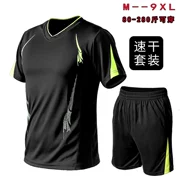 Lỏng cộng với phân bón XL thể thao nhanh khô mỏng ngắn tay cầu lông phù hợp với nam mùa hè tập thể dục chạy quần áo thoáng khí