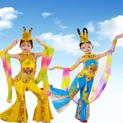 Múa của Yunchuan Ya Yun Qingcheng Múa cổ điển dành cho trẻ em Âm thanh tuyệt vời Hồi phục Pipa Đôn Hoàng Biểu diễn múa Trang phục Feitian của trẻ em