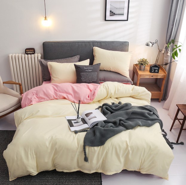 Milky WhiteCottonBedsheetssetquiltcoverpillowcasebedding4sets