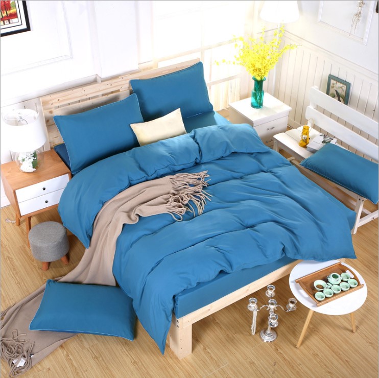 Malachite BlueCottonBedsheetssetquiltcoverpillowcasebedding4sets