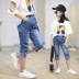 Quần áo trẻ em năm quần trong bàn chân của trẻ em lớn lỏng Hàn Quốc phiên bản 2018 mùa hè mỏng 12 tuổi 15 cô gái quần jeans Quần jean
