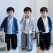 Chàng trai Hanfu Trẻ em Tang phù hợp với Trẻ em Trung Quốc Gió Trẻ em Trang phục Em bé Guoxue Quần áo Bookboy Performance Trang phục Set - Trang phục