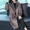 Áo khoác nhung hai mặt nữ mùa thu đông 2018 mới dành cho nữ phiên bản Hàn Quốc của phần len dài kẻ sọc Áo khoác len gió Hepburn - Áo khoác dài