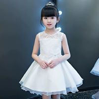 Trẻ em Mặc Cô gái Siêu Tây Công chúa Đầm trẻ em Mùa hè Hàn Quốc Trẻ em Váy trắng Gạc Váy Váy Cô gái - Váy đầm be gái 4 tuổi