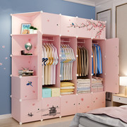 Thiết kế khung tủ đơn giản lắp ráp không gian phân loại vải closet cài đặt đầy đủ giả gỗ bảng điều khiển màu đen và trắng