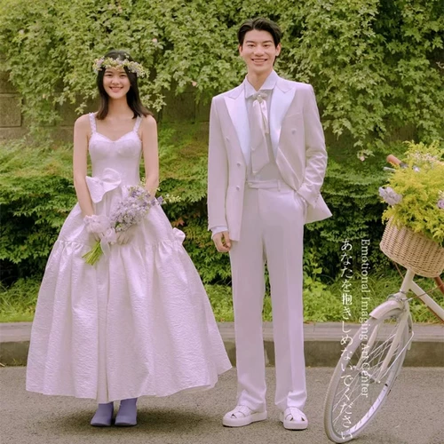 Свежее свадебное платье подходит для фотосессий, парная одежда для влюбленных, в корейском стиле, в цветочек