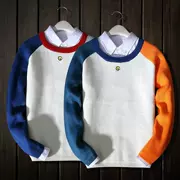 Mùa thu và mùa đông phim hoạt hình Hàn Quốc cặp đôi áo len nam áo len đáy quần học sinh cổ tròn tay áo len dài hoang dã
