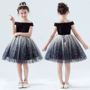 Cô gái dạ hội chủ nhà trẻ em công chúa váy fluffy từ vai cô gái trang phục piano trình diễn sàn catwalk mùa hè - Váy trẻ em