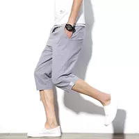 Mùa hè 2018 mới quần cotton và vải lanh giản dị nam cộng với chất béo cỡ lớn rộng bảy chiếc quần phiên bản Hàn Quốc của xu hướng quần nam bộ quần áo thể thao nam
