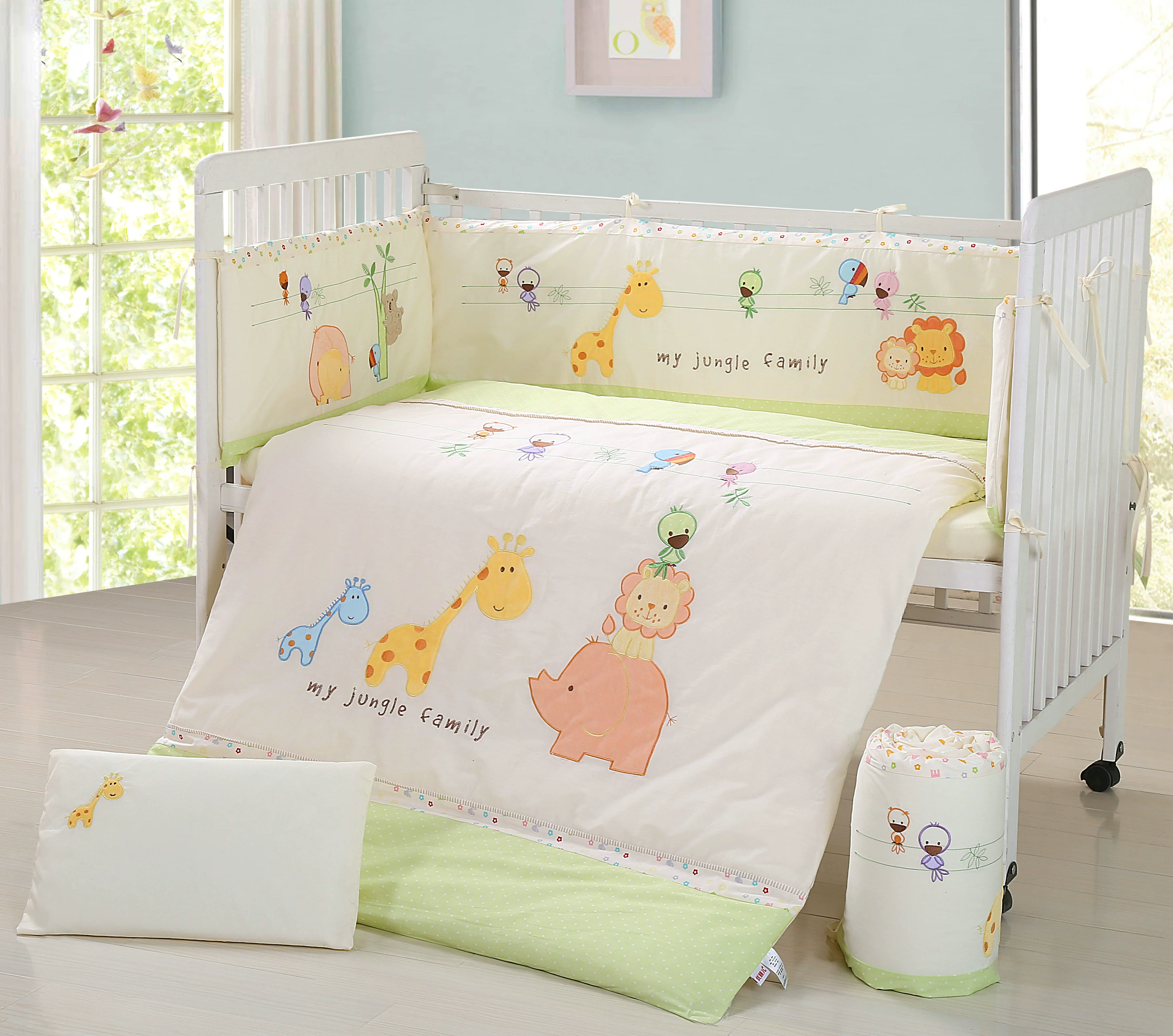 Bộ chăn ga gối cotton cho bé có thể tháo rời và giặt được - Túi ngủ / Mat / Gối / Ded stuff