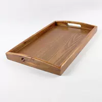 Khay gỗ tay hình chữ nhật Nhật Bản bằng gỗ đơn giản khay trà sáng tạo retro khay gỗ lưu trữ nhà ăn khay - Tấm muỗng gỗ