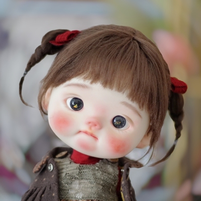 taobao agent Part of the spot Xia Xiaowu's vitality double ponytail BJD big head dot qbaby blythe wigs of wigs of beach wool