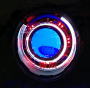 阳 一 铁男 BWS ba thế hệ sửa đổi ống kính xe máy điện xenon đèn pha xenon thiên thần quỷ - Đèn HID xe máy