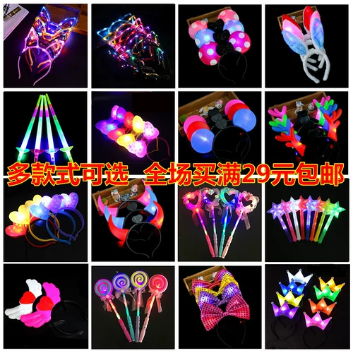 Рождественский аксессуар для волос с подсветкой, мигающий ободок с бантиком