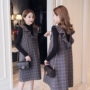 Phụ nữ mang bầu mùa thu đông phù hợp với quần lửng 2018 phiên bản Hàn Quốc mới của áo len kẻ sọc cho mẹ mặc áo hai dây thu đông áo ngực bà bầu