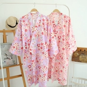 Của phụ nữ bông gạc nightdress cardigan mỏng đồ ngủ áo choàng Nhật Bản phong cách beauty salon kimono áo choàng tắm dịch vụ nhà kích thước lớn