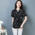 Shen Yidu Xuân / Hè 2021 thời trang mùa hè mới của phụ nữ áo thun cotton và vải lanh kết hợp hàng đầu 8213 - Áo sơ mi Áo sơ mi