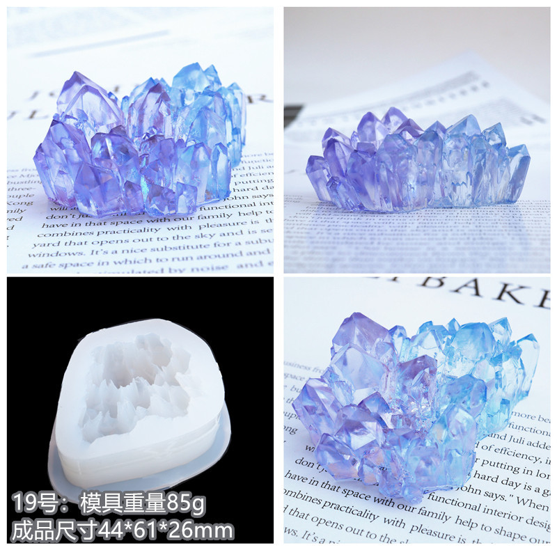 Sleeve Reddiy Gutta percha transparent silica gel mould Crystal Glue  mould silica gel mineral Spar Crystal Cluster transparent mould