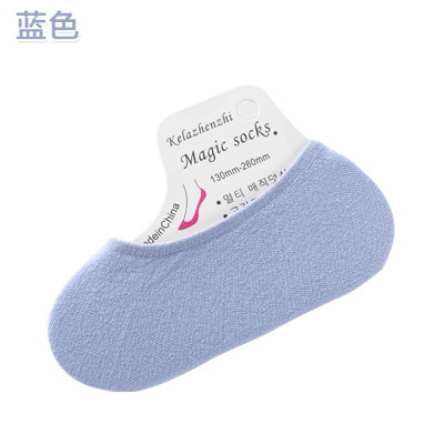 Blue & 10GHosiery children Boat socks Candy socks female Shallow mouth summer silica gel non-slip Invisible socks Thin Socks Low Gang Step on one's feet silk stockings