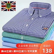 Paul New Men Cotton cao cấp Áo sơ mi dài tay Cotton sọc sọc Business Slim Áo Hàn Quốc - Áo