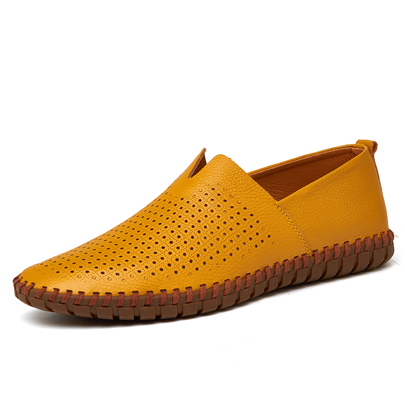 5 Yellow [Hollow Out]autumn Extra large Doug shoes male 45 Fattening widen 46 genuine leather 47 leisure time leather shoes 48 Plus Size 49 ventilation 50