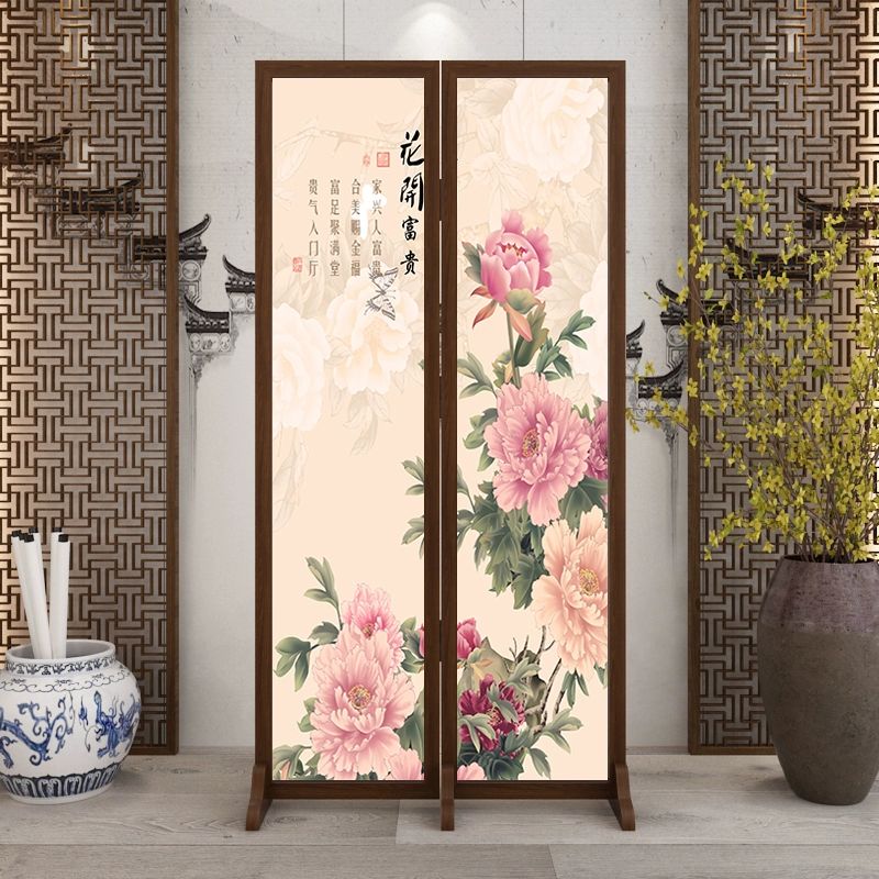 Tùy chỉnh 
            hiện đại tối giản màn hình phòng khách vách ngăn nhập hiên gấp di động phong cách Trung Quốc mới nhập nơi trú ẩn phòng ngủ bằng gỗ nguyên khối 