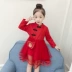 3 bé gái mùa đông 2018 mới cho bé 4 chiếc váy sườn xám cộng với nhung dày 5 bé bộ đồ Tang công chúa váy 6 tuổi Váy