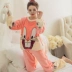 Bộ đồ ngủ pijama lông cừu san hô mùa thu đông dài tay dày của phụ nữ Bộ đồ mặc nhà bằng vải nỉ dài tay Phiên bản Hàn Quốc Bộ đồ hai mảnh ngọt ngào và dễ thương shop quần áo nam Pyjama