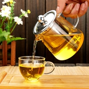 Bộ lọc bằng thép không gỉ dày Kung Fu bộ trà đỏ pha trà chịu nhiệt thủy tinh hoa ấm trà đặt nhà - Trà sứ
