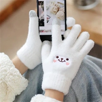 Зимние перчатки, брендовый милый удерживающий тепло утепленный демисезонный комплект для школьников, в корейском стиле