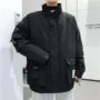 Cổ áo đứng dụng cụ áo khoác nam phiên bản Hàn Quốc của thương hiệu thủy triều lỏng lẻo áo khoác mùa đông thủy triều cotton quần áo dụng cụ quần áo mùa đông áo jean nam
