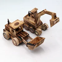 Nhà máy trực tiếp bằng gỗ mô hình đồ trang trí Trẻ em lửa đồ chơi xe máy xúc Máy ủi trẻ em đồ chơi - Chế độ tĩnh mô hình xe toyota