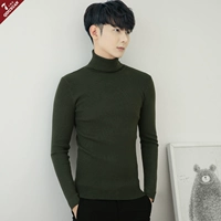 Mùa thu và mùa đông cơ sở áo len cao cổ áo len nam Hàn Quốc phiên bản của xu hướng của sinh viên phong cách Harajuku Slim cá tính áo len nam dài cổ áo áo sơ mi nam