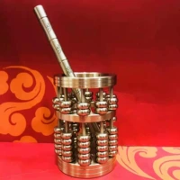 Держатель чистого бронзового ручки Abacus диаметром около 8 см около 5,8 см с точным фестивалем бамбука Wenchang