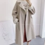 Áo khoác hai mặt nữ 2018 mới dài phần phiên bản Hàn Quốc của mùa thu và mẫu mùa đông dài qua đầu gối áo len lớn bỏ túi áo khoác nữ hàn quốc