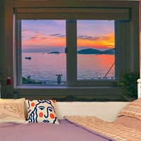 Эстетические окна - легкие роскошные исцеление пейзаж пейзаж фоновой ткани для спальни спальня спальня