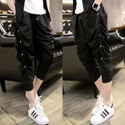 Cắt quần Hàn Quốc phiên bản của low-end chữ thập quần mùa hè của nam giới quần harem thủy triều của nam giới quần lớn casual hip hop quần
