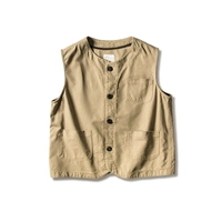 Áo khoác cotton nguyên bản nặng giặt nhiều túi dụng cụ vest nam và nữ giản dị áo vest Nhật Bản retro trẻ trung - Dệt kim Vest áo khoác len mỏng
