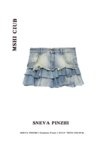 Ретро джинсовая юбка, летняя одежда, сексуальная мини-юбка, в американском стиле