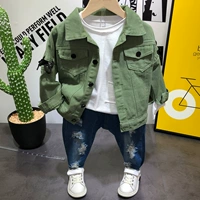 Quần áo trẻ em denim denim 2019 xuân mới 2 phiên bản Hàn Quốc 3 trẻ em 4 thời trang 5 áo 6 tuổi 7 áo trẻ em - Áo khoác áo phao bé trai