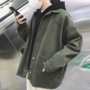 Nhật bản thanh niên thêu đơn giản denim lỏng áo khoác 2018 mùa xuân đàn ông mới của ve áo triều thương hiệu dụng cụ áo khoác áo khoác bomber