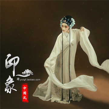 新品影楼摄影写真女古装主题戏曲水袖中国风舞蹈演出服装不入梨园
