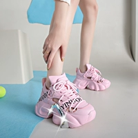 Летняя розовая высокая обувь на платформе для отдыха, 2023, из натуральной кожи