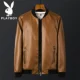 Playboy mùa xuân và mùa thu da nam áo khoác da đẹp trai áo khoác mỏng nam xu hướng Hàn Quốc áo khoác ngắn giản dị - Quần áo lông thú