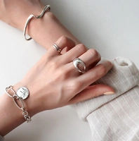 Южнокорейский товар, брендовое минималистичное кольцо, серебро 925 пробы